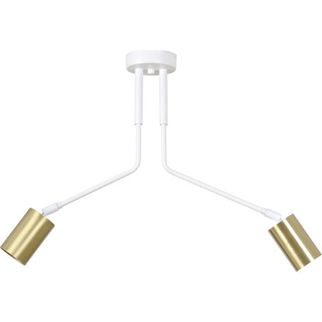 Plafoniera Minimal Tenjin Acciaio Bianco 2 Luci Gu10 Ip20 (1/5)