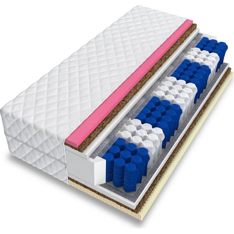 Matratze Taschenfederkern 180x200 7 Zonen Latex Kokos Visco H3 H4 DOLCE MAX 28cm