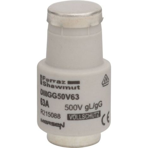 Fusible 500V 63A Longitud 50mm UNIVERSAL 63ATDTIII