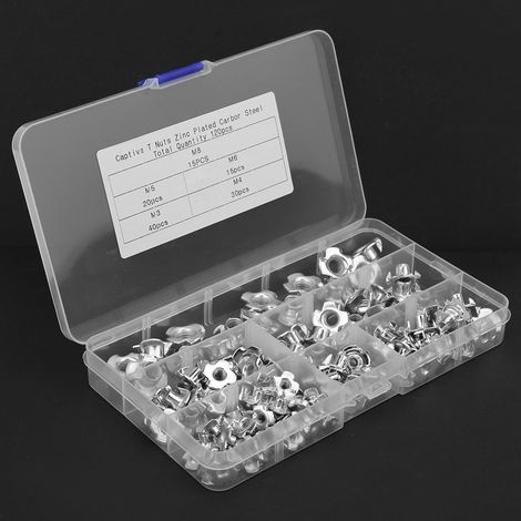 120-teiliges T-Nut-Set aus Kohlenstoffstahl, verzinktem Stahl, Möbelbeschläge für Holzplatten (1/5)