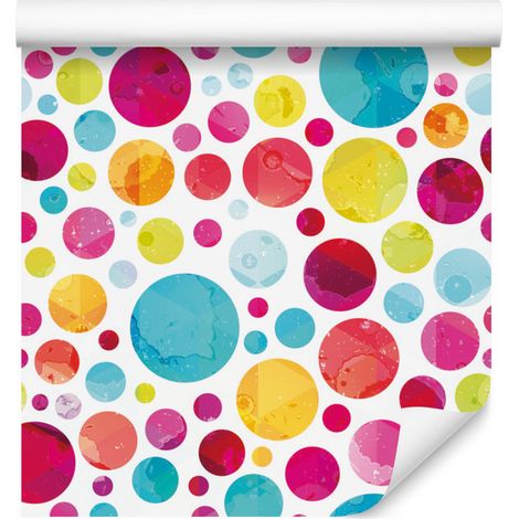 Papier peint tendance à pois colorés pour salon et chambre 50x1000 cm (1/5)