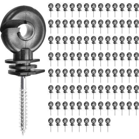 200 Pièces Isolateurs D'anneau, Isolateurs pour Clôture Électrique, Isolateurs à vis, accessoires de clôture électrique pour poteaux en bois, clôture d'animaux de ferme Isolateurs (200 Pièces) (1/5)
