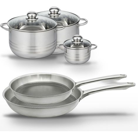 Lot de 2 Poêles 24/28cm & 3 Faitouts 12/20/24cm Elo Relief Passion (1/5)