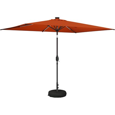 Parasol de jardín con luces LED y base 200 x 300 cm Poliéster vidaXL (1/5)