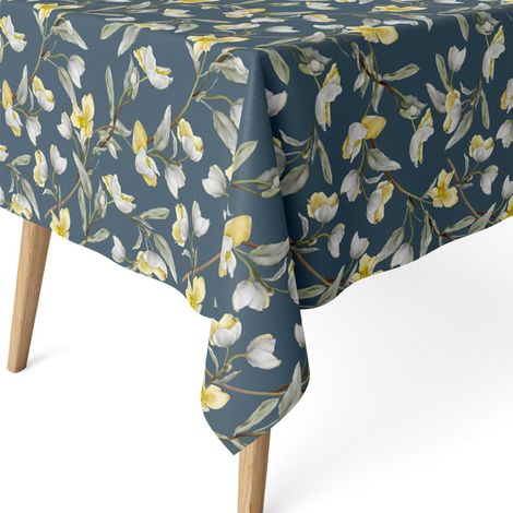 Nappe Anti-Taches enduite Coton rectangulaire 180x140 Olga Bleu (1/5)
