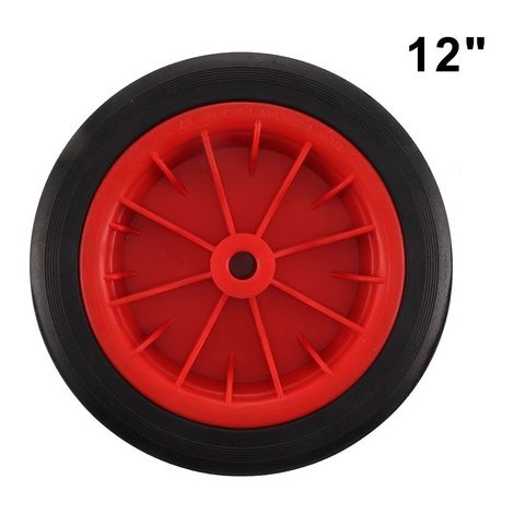 2Pcs 12" Wheelbarrow Wheel 3.50-4.00/8 + 120mm PU Puncture Proof Solid Industrial Wheelbarrow Wheel Replacement Tyre for Most Unicycles Truck Garden Trolley Wheel Barrows (1/5)