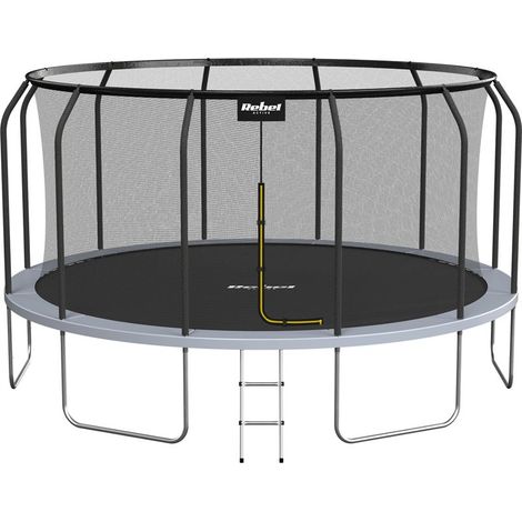 Cama elástica Rebel Active PRO de 427 cm (14 pies), red y escalera.
