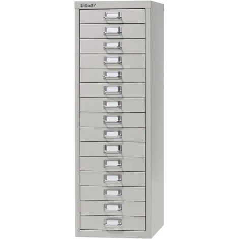 Bisley 15 Drawer A4 Filing Cabinet - Grey (1/2)