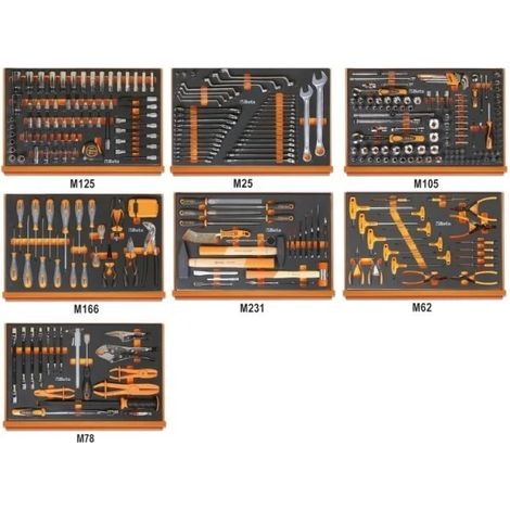 Beta – Coffret multi-outils 333 pièces – Outils thermoformés pour atelier – Plateau souple Eva – Utilisation professionnelle - 5988H
