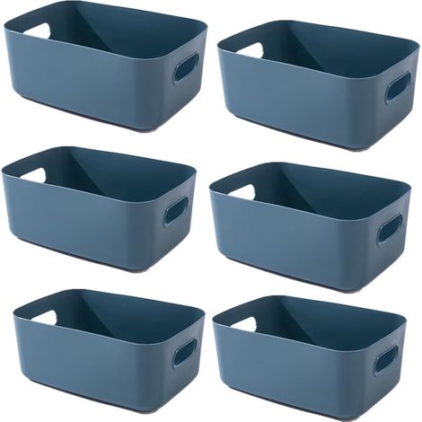 Aufbewahrungsboxen, Küchenschrank-Organizer-Box, Aufbewahrungskörbe, Kunststoffboxen für Badezimmerregale, Kunststoffboxen (6 Blau, 20x14x7 cm) (1/5)