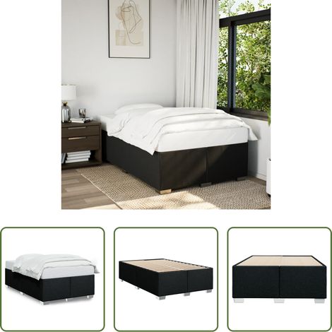 Sommeil -  Cadre de lit sans matelas noir 120x200 cm tissu (1/5)