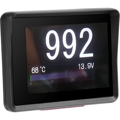 Medidor digital universal para automóvil con pantalla frontal (HUD) OBD2: velocidad, temperatura y voltaje. (1/5)