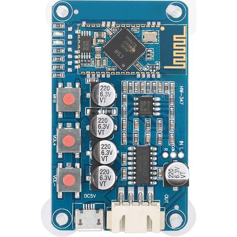 Module Amplificateur Audio Bluetooth - Récepteur Sans Fil 4.0 - Alimentation DC 5 V - Impédance Haut-Parleur 4/6/8 Ohms - Pour Enceintes Miniatures - 1 Pièce (1/5)