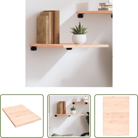 Wandregal Eiche -  Wandregal 40x60x2 cm Massivholz Eiche Unbehandelt (1/5)