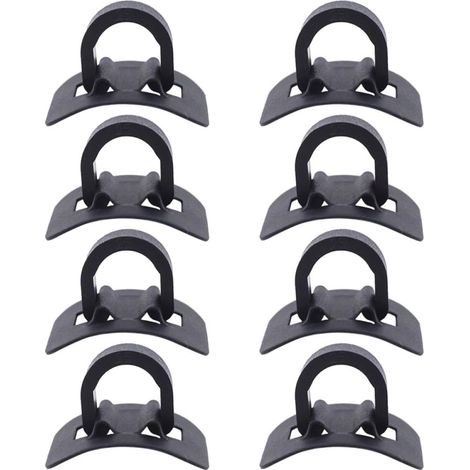 Convient pour un jeu de 8 guides-câbles de freins et de dérailleurs de vélo de route, colliers en alliage d'aluminium avec bases adhésives noires, colliers (1/5)