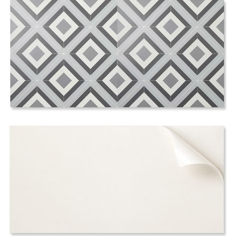 Panel autoadhesivo de PVC para comedor con gr谩ficos de 100 x 50 cm con estampado geom茅trico de rombos.
