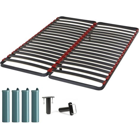 Sommier à lattes + pieds 2x80x200 C39 - 36 lattes bois - Fabrication française (1/5)