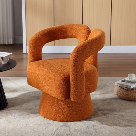 Fauteuil, en tissu, pivotant, pour chambre, grand rembourrage tissu moelleux pour salon, bureau et salle d’attente, assise confortable