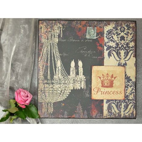 Tableau provençal avec inscription « Princesse » – Décoration de chambre unique (1/4)