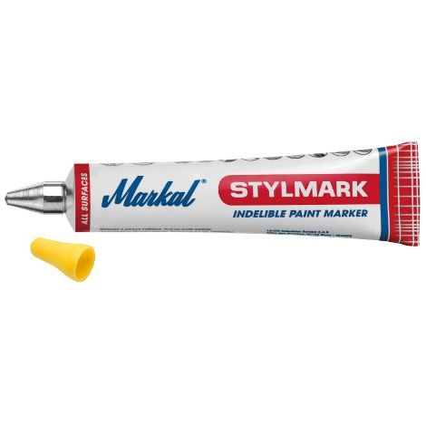 Markal – Tube de marquage a boule et peinture indélébile 50ml jaune (Par 10) (1/3)