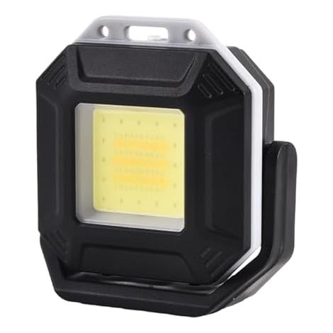 Lampe torche LED de 5,5 cm (2,17 pouces) pour le camping, la pêche, le garage, l'atelier ou la voiture. Rechargeable par USB. Boîtier en ABS noir, étanche et lumineux. Design portable. (1/5)