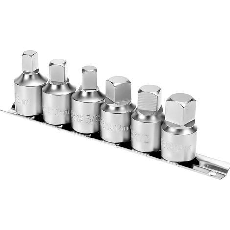 Set 6 Pièces Clés Vidange Huile - Acier Chrome-Vanadium - Carré 1/2" et Tailles 8-14mm - Entretien Auto Moto - Pour Mécaniciens (1/5)