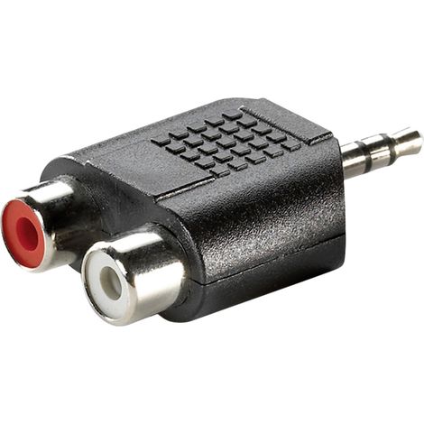 Adaptateur Value 11.99.4441 Jack audio [1x Jack mâle 3.5 mm - 2x Cinch-RCA femelle] noir