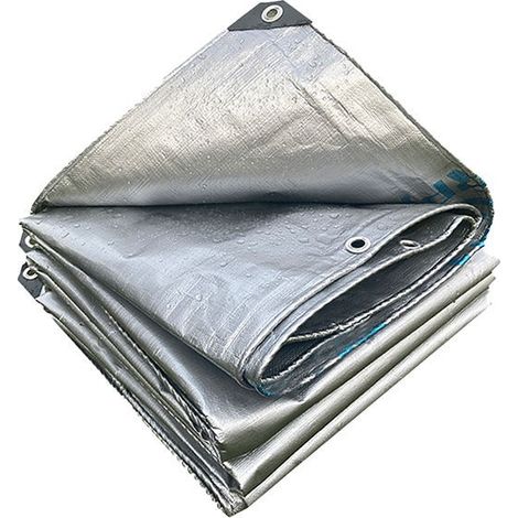 Bâche Imperméable 2×2m en PE Épais, Bâche de Protection Extérieure avec Œillets et Cordes de Fixation (1/5)