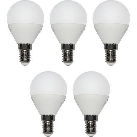 Lot de 5 ampoules LED à économie d'énergie E14 - 5 x 3 W - 250 lm - Blanc chaud 3000 K (1/4)