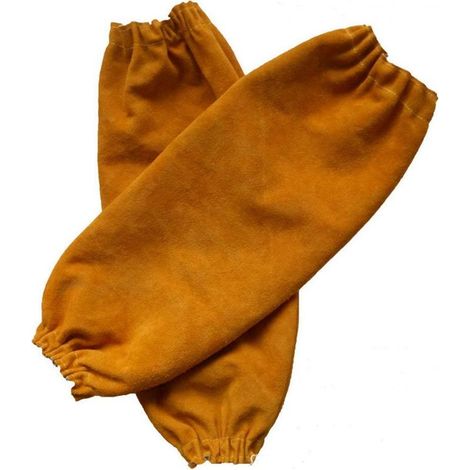 Manchons de soudure en cuir pour homme et femme, résistant à la chaleur et aux flammes, avec manchette élastique, protège-bras de 48,3 cm de long pour soudeurs (1/4)
