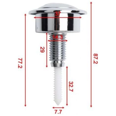 Bouton chasse d'eau argent, wc bouton poussoir, wc chasse d'eau poussoir double, pour chasse d'eau WC (1/5)