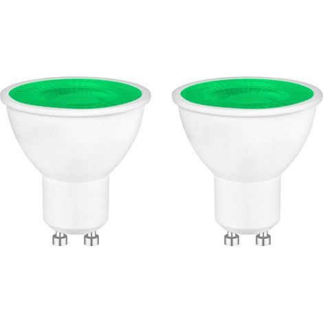 Lot de 2 Vert Ampoules LED GU10 5W Spot, MR16 Couleur Lampe de Projecteur, Équivalent 50W Halogène, 500LM, Angle de Faisceau 120°, Non Dimmable, Éclairage Décoratif pour Paysage, Scènes, Bars, Fête (1/5)