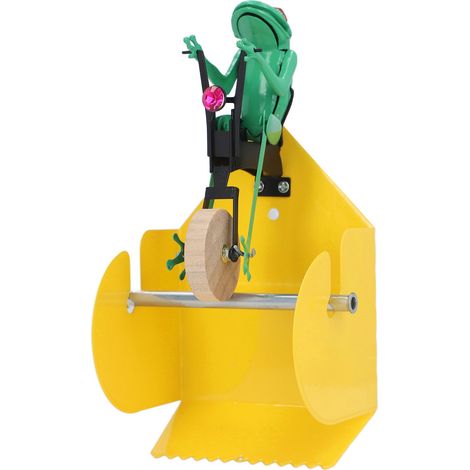 Support rouleau papier WC grenouille sur monocycle en fer et bois mural ludique distributeur pour salle de bain cuisine (1/5)