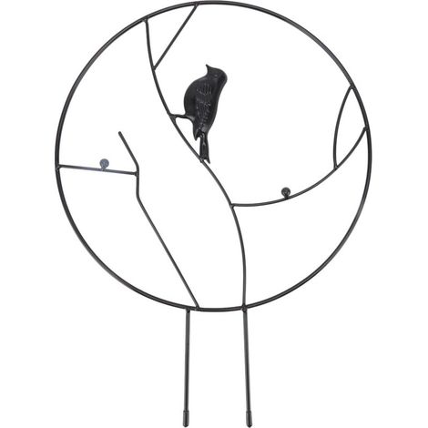 Support de Plantes en Fer Forgé pour Jardin Forme d'Oiseau Noir pour Grimpantes et Guirlandes Florales-KZQ (1/5)
