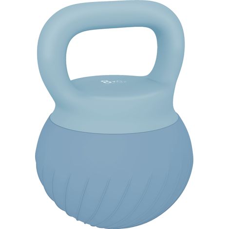 SPORTNOW pesa rusa 8 kg, kettlebell relleno de arena metálica y mango antideslizante, para entrenamiento en casa, gimnasio, azul claro
