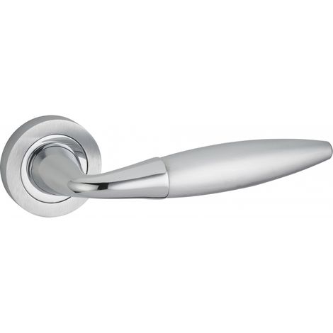 THIRARD - Paire de béquilles Arion pour porte, carré 7mm, chromé satiné/chromé brillant - THIRARD