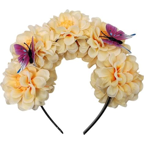 Bandeau de cheveux bohème à fleurs pour voyage, prise de photos, style ethnique, pour mariage, fête, mariage (1/5)