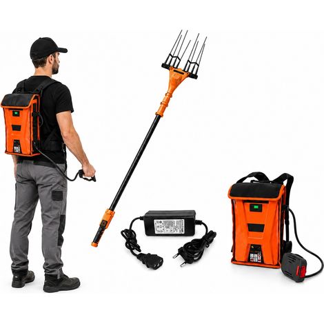 Abbacchiatore Olive Elettrico 140W Brushless Batteria a Zaino 128Vf 10000mAh 5 Velocita Asta Telescopica 3 Metri Pettini Fibra Carbonio (1/5)