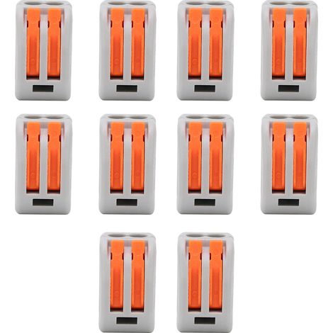 Lot de 10 bornes à sertir pour câbles rigides flexibles, connecteurs rapides pour fils conducteurs, PCT212 (1/5)