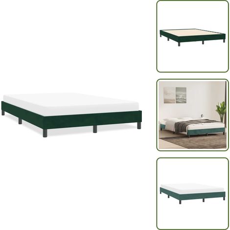 Letto con materasso - vidaXL Giroletto senza Materasso Verde Scuro 160x210 cm in Velluto - Letto in legno