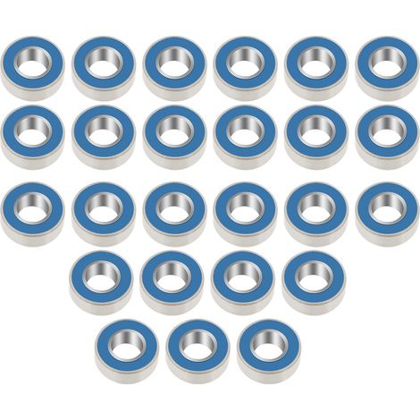 25 roulements à billes métalliques bleus étanches en caoutchouc MR115-2RS, dimensions 5x11x4mm, lot de 25 pièces (1/5)