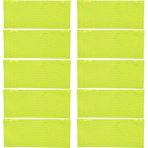 Lot de 10 bandes réfléchissantes adhésives imperméables pour jantes de vélo, décoration de sécurité réfléchissante de nuit, autocollants jaunes