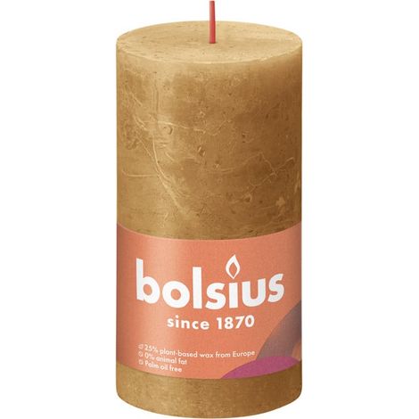 Bolsius Rustik-Kerze Shine 13/7 cm gewürzbraun Stumpenkerze