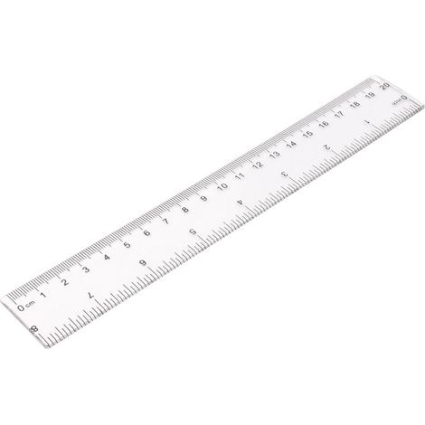 Regla de plástico transparente de 20 cm (8 pulgadas): herramienta de medición sencilla y precisa para estudiantes, escuela, oficina y material de dibujo. (1/5)
