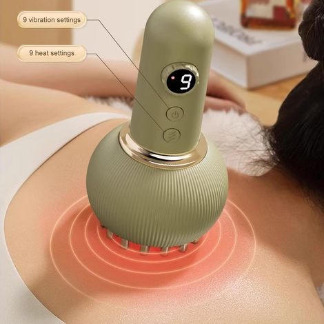 Calor y vibración masajeador eléctrico de mano para drenaje linfático de piernas, brazos y abdomen. Masajeador anticelulítico, dispositivo para modelar el cuerpo. (1/4)