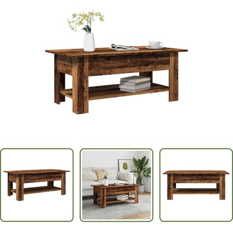 Holzwerkstoff - Couchtisch Altholz-Optik 102x55x42 cm Holzwerkstoff (1/5)