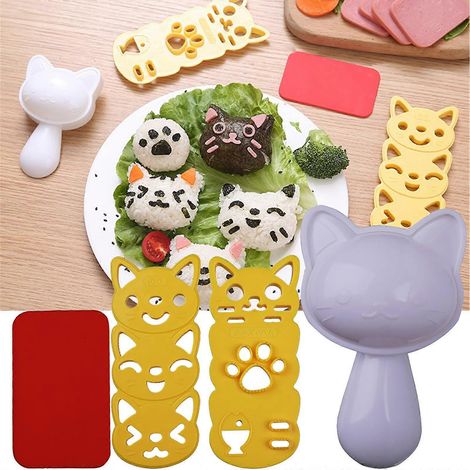 Moule à boulettes de riz, moule à sushis, cuillère de cuisine, kit d'ustensiles de cuisine, accessoires pour sushis, cuisine japonaise et bentos. (1/5)