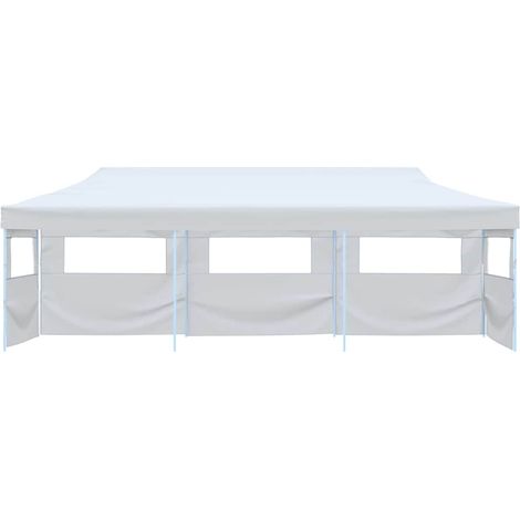 vidaXL Carpa de fiestas pop-up plegable con 5 paredes blanco 3x9 m (1/2)