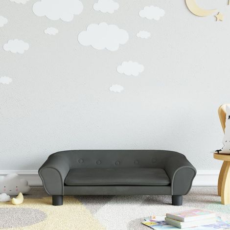 Canapé pour enfants, Fauteuil enfants, Canapé Relax Salon, Canapé droit fixe gris foncé 70x45x26 cm velours MJU9689 (1/5)