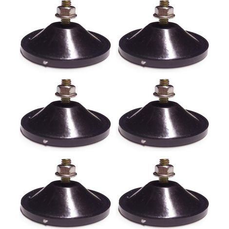M6 - Diamètre 5,5 cm Bord épais Crochet à ventouse à vis M6 en PVC Avec contre-écrou,Pour une aspiration améliorée,6 pièces, (noir) (1/5)